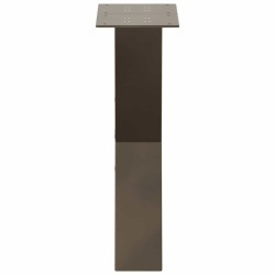 Pieds de table basse en forme de X, 2 pièces, acier naturel, 38 x (42-43) cm 