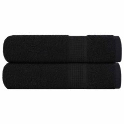Serviettes de douche 2 pcs noir 70x140 cm 360 g/m² 100% coton 