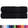 Serviettes de douche 2 pcs noir 70x140 cm 360 g/m² 100% coton 