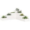 Jardinière 4 niveaux 80,5x79x36 cm blanc bois de pin massif 