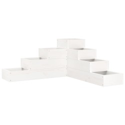 Jardinière 4 niveaux 80,5x79x36 cm blanc bois de pin massif 