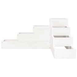 Jardinière 4 niveaux 80,5x79x36 cm blanc bois de pin massif 