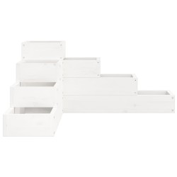 Jardinière 4 niveaux 80,5x79x36 cm blanc bois de pin massif 