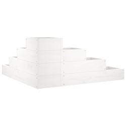 Jardinière 4 niveaux 80,5x79x36 cm blanc bois de pin massif 