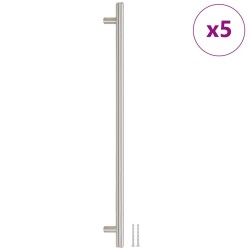 Poignées d'armoire 5 pcs argenté 480 mm acier inoxydable 