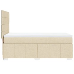 Sommier à lattes de lit et matelas Crème 90x190 cm Tissu 