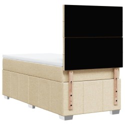 Sommier à lattes de lit et matelas Crème 90x190 cm Tissu 
