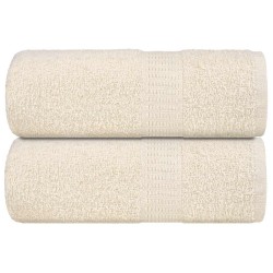 Serviettes de visage 2 pcs crème 30x30 cm 360 g/m² 100% coton 