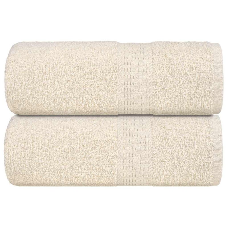 Serviettes de visage 2 pcs crème 30x30 cm 360 g/m² 100% coton 