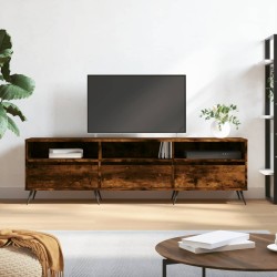 Meuble TV chêne fumé 150x30x44,5 cm bois d'ingénierie 