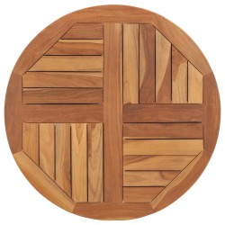 Dessus de table Bois de teck solide Rond 2,5 cm 70 cm 