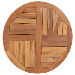 Dessus de table Bois de teck solide Rond 2,5 cm 70 cm 