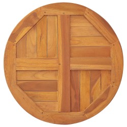 Dessus de table Bois de teck solide Rond 2,5 cm 70 cm 