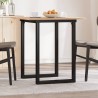 Table à manger cadre en O 60x60x75 cm bois de pin massif acier 