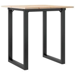 Table à manger cadre en O 60x60x75 cm bois de pin massif acier 