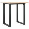 Table à manger cadre en O 60x60x75 cm bois de pin massif acier 