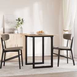 Table à manger cadre en O 60x60x75 cm bois de pin massif acier 