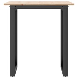Table à manger cadre en O 60x60x75 cm bois de pin massif acier 