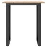 Table à manger cadre en O 60x60x75 cm bois de pin massif acier 