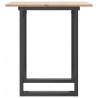 Table à manger cadre en O 60x60x75 cm bois de pin massif acier 