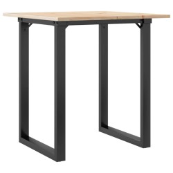 Table à manger cadre en O 60x60x75 cm bois de pin massif acier 