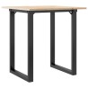 Table à manger cadre en O 60x60x75 cm bois de pin massif acier 
