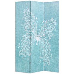 Cloison de séparation pliable 120 x 170 cm Papillon Bleu 