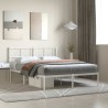 Cadre de lit métal sans matelas et tête de lit blanc 140x190 cm 