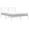 Cadre de lit métal sans matelas et tête de lit blanc 140x190 cm 