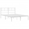 Cadre de lit métal sans matelas et tête de lit blanc 140x190 cm 