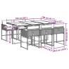 Ensemble à manger de jardin et coussins 7 pcs gris rotin 