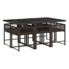 Ensemble à manger de jardin et coussins 7 pcs marron rotin 