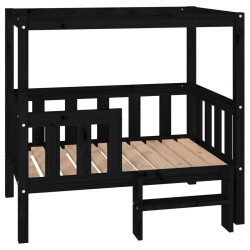 Lit pour chien Noir 95,5x73,5x90 cm Bois de pin solide 