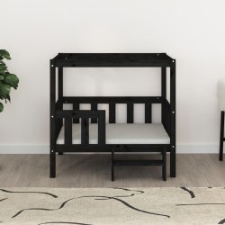 Lit pour chien Noir 95,5x73,5x90 cm Bois de pin solide 