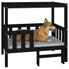 Lit pour chien Noir 95,5x73,5x90 cm Bois de pin solide 