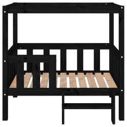 Lit pour chien Noir 95,5x73,5x90 cm Bois de pin solide 