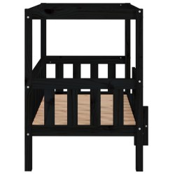 Lit pour chien Noir 95,5x73,5x90 cm Bois de pin solide 