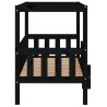 Lit pour chien Noir 95,5x73,5x90 cm Bois de pin solide 