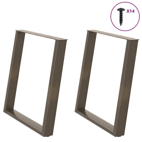 Pieds de table à manger en U 2 pièces Acier naturel 80 x (72-73) cm Acier 