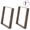 Pieds de table à manger en U 2 pièces Acier naturel 80 x (72-73) cm Acier 