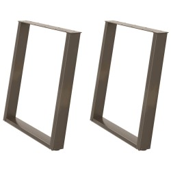 Pieds de table à manger en U 2 pièces Acier naturel 80 x (72-73) cm Acier 