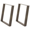 Pieds de table à manger en U 2 pièces Acier naturel 80 x (72-73) cm Acier 