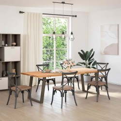 Pieds de table à manger en U 2 pièces Acier naturel 80 x (72-73) cm Acier 