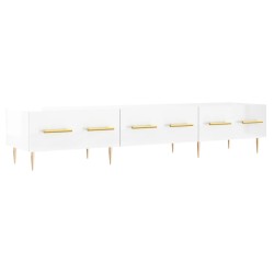 Meuble TV blanc brillant 150x36x30 cm bois d'ingénierie 