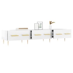 Meuble TV blanc brillant 150x36x30 cm bois d'ingénierie 