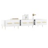 Meuble TV blanc brillant 150x36x30 cm bois d'ingénierie 