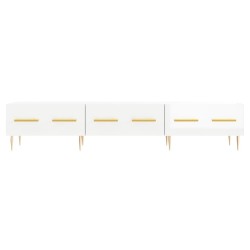 Meuble TV blanc brillant 150x36x30 cm bois d'ingénierie 