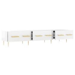 Meuble TV blanc brillant 150x36x30 cm bois d'ingénierie 