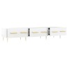 Meuble TV blanc brillant 150x36x30 cm bois d'ingénierie 