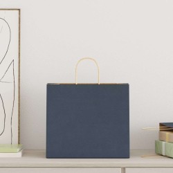 Sacs en papier 250 pcs avec poignées bleu 32x22x28 cm 